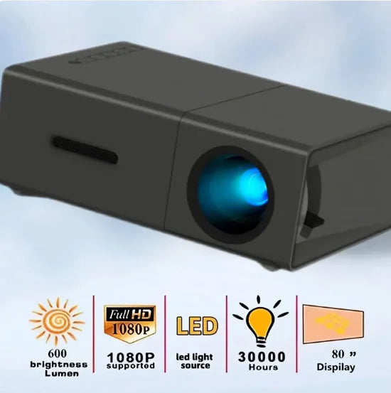 Mini projector with connectivity ports