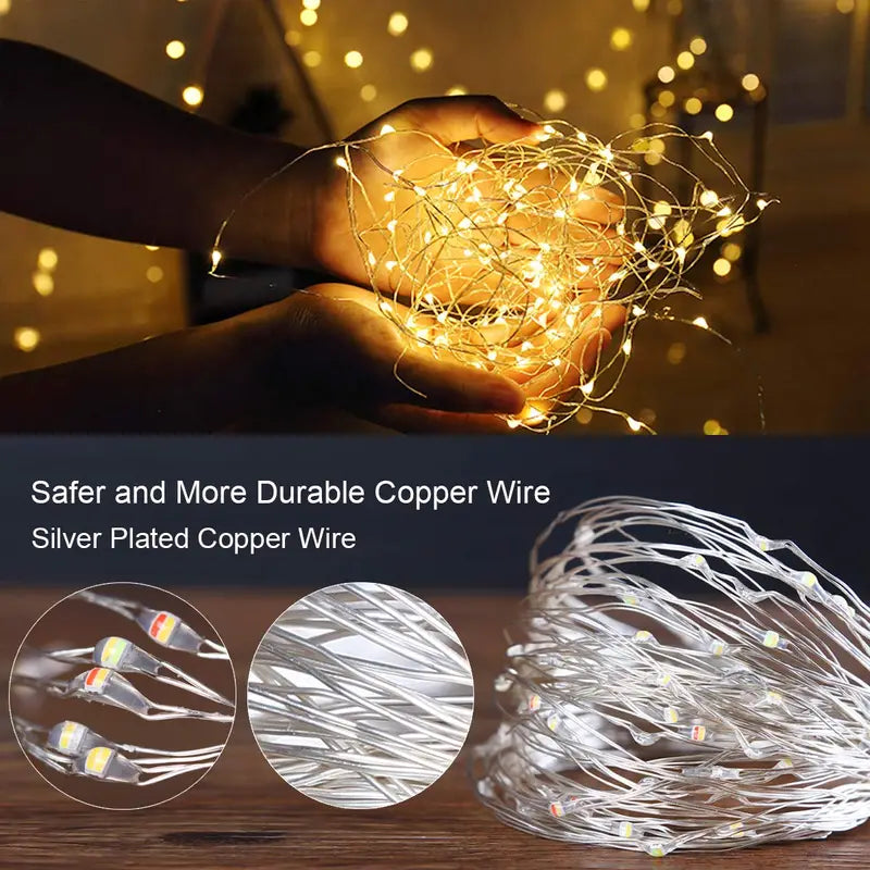 USB fairy string lights with remote for dorm walls